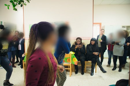 stephenie linus meets victims in italy.jpg