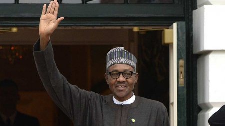 Buhari - returns for uk - punch newspaper.jpg