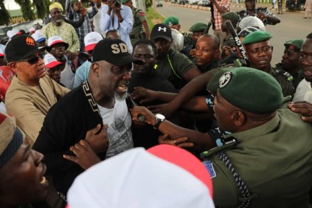 Dino Melaye and Ben Murray Bruce during the PDP protest.jpg