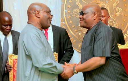 Governor Nyesom Wike shaking hands with Atiku Abubakar.jpg