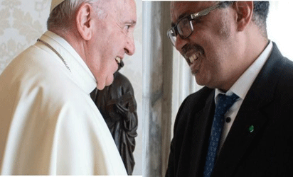 Pope Francis and Dr Tedros Ghebreyesus.gif