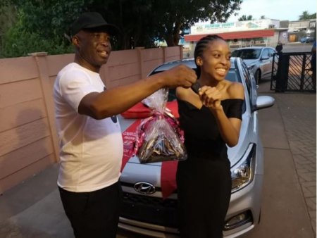 Thato Mosehle and her father.JPG