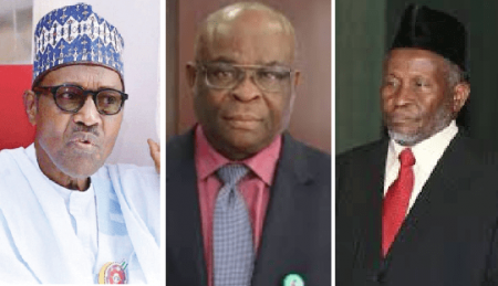 Muhammadu Buhari - Justice Tanko Muhammad - Walter Onnoghen..png