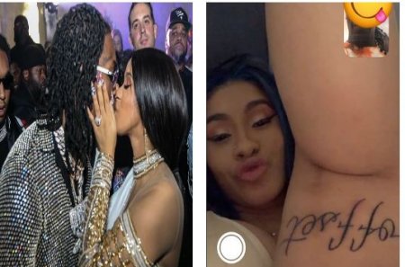 Offset grabs wife Cardi B's breast at Clive Davis' star-studded