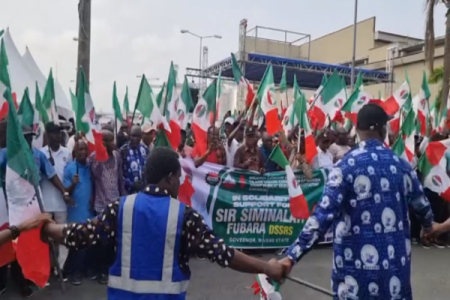 Labor Unions March in Support of Governor Fubara in Rivers State