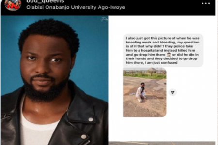 Twitter User Oluwabunmi Exposes Alleged Police Involvement and Cover-Up in Tragic Death of OOU Student, Onadipe Oluwatosin, at Ago-Iwoye Park