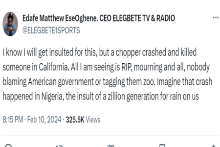 Sports Commentator Edafe Gets a Red Card Over Political Comment In the wake of Herbert Wigwe's Death