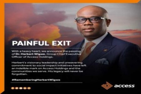 [UPDATE] Access Bank Releases Statement on the Tragic Death of CEO Herbert Wigwe