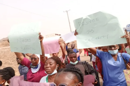 Nurses in Abuja Stage Protest Against Stringent Certification Guidelines by NMCN, Seek Government Intervention