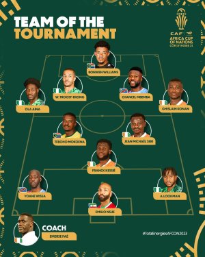 Osimhen Snubbed as Troost-Ekong, Lookman Earn Spots in AFCON 2023 Team of the Tournament