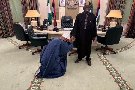 Governor Bago's Unusual Gesture: Kneels to Greet Tinubu, Sparks Mixed Reactions