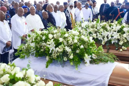 Emotional Farewell: Dignitaries and Governors Gather for Herbert Wigwe's Funeral in Isiokpi