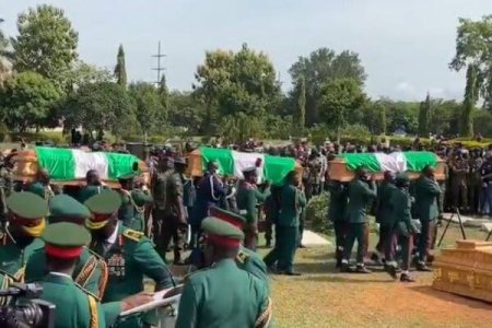 Nation Mourns: Funeral Rites Held for Slain Military Heroes from Delta Tragedy