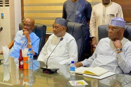 Atiku Abubakar and Nyesome Wike Reunite at PDP National Caucus Meeting