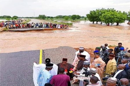 Motorists Stranded After Flood Severely Damages Kano-Maiduguri Expressway in Bauchi