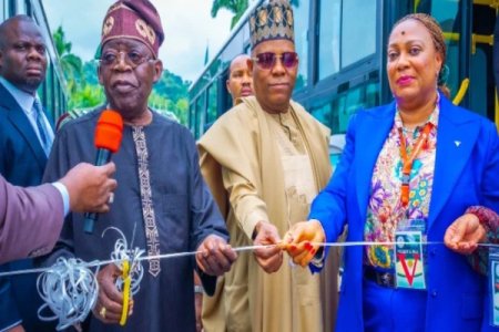 Tinubu Unveils 30 Locally Assembled CNG Buses