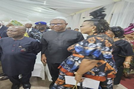 [PHOTOS] Nigerians Mourn: Peter Obi Attends Onyeka Onwenu's Funeral in Lagos