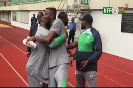 [VIDEO] Osimhen's Return: Super Eagles Star Welcomed Back to Camp with Open Arms