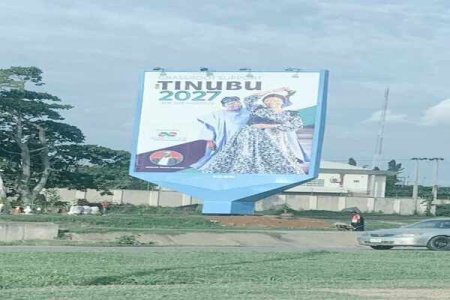 Nigerians React to Tinubu's 2027 Presidential Campaign Billboard in Abuja