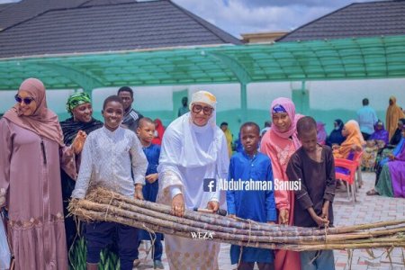 Social Media Reacts to Nigerian MP’s Wife’s Sugarcane Distribution Event