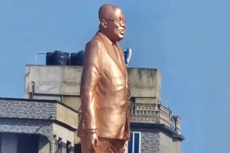 Ghanaians React as President Akufo-Addo Unveils Statue of Himself