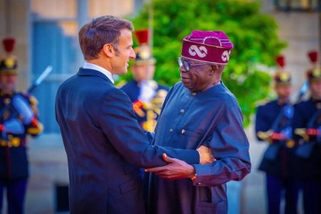 Tinubu and Macron Bond in Pidgin English During France Visit