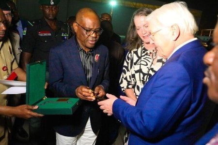 FCT Minister Nyesom Wike Welcomes German President Steinmeier to Nigeria