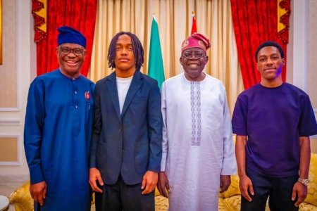 Nigerians React to Viral Photo of Wike and Sons Visiting Tinubu in Lagos