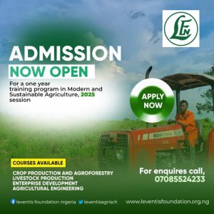 APPLICATION FOR ADMISSION TO A ONE YEAR TRAINING PROGRAMME IN MODERN AND SUSTAINABLE AGRICULTURE, 2025 SESSION