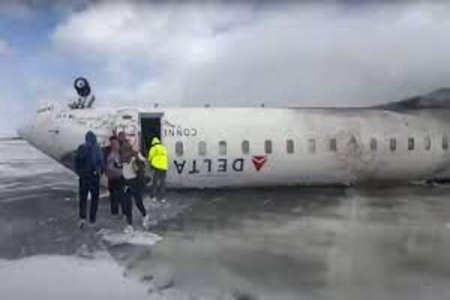 Americas [VIDEO] Delta Airlines Plane CrashLands and Flips Upside