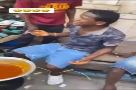 Viral Video: Thief Caught Stealing Food Forced to Eat It, Cries Uncontrollably