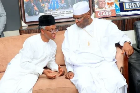 Adversaries Become Brothers: Atiku, El-Rufai, and Amaechi Unite Against Tinubu at Birthday Rally Turned Political Platform