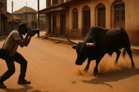 Preparation Meets Chaos: Ojude Oba Festival Photographer's Cow Wrestling Video Goes Viral
