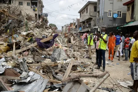 Lagos Building Collapses: Four Rescued, Others Feared Trapped in Latest Disaster