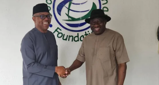 [PHOTOS] Peter Obi Holds Closed-Door Meeting with Goodluck Jonathan in Abuja