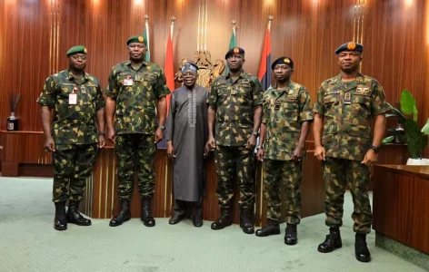 President Tinubu Meets Newly Appointed Service Chiefs in Closed-Door Session