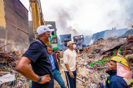 Sanwo-Olu Orders Demolition of Fire-Ravaged GNI Building on Lagos Island