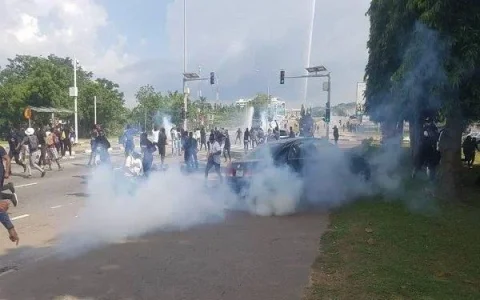 Police Fire Tear Gas to Disperse Protesters at Lagos Assembly Over Demolition Dispute