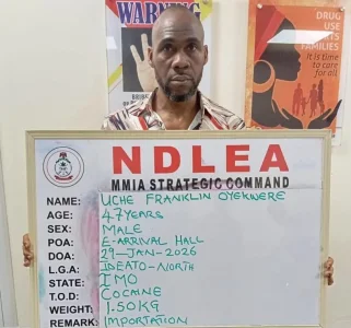 NDLEA Arrests Brazil-Returning Trader with Cocaine Concealed on Body and in Footwear