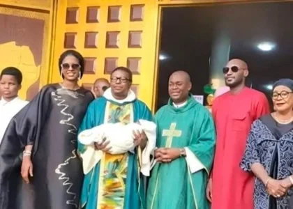 2Baba, Natasha Osawaru Dedicate First Child Together in Church Ceremony