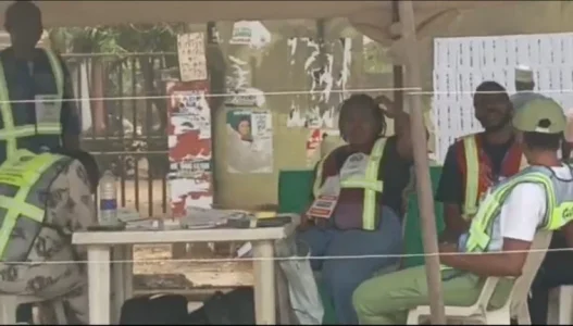 FCT Election: Photos, Videos Show INEC Officials Sleeping as Voters Stay Away