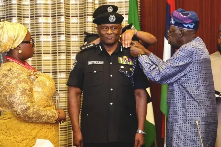 Tinubu Decorates Tunji Disu as Acting IGP, Commends Outgoing Egbetokun