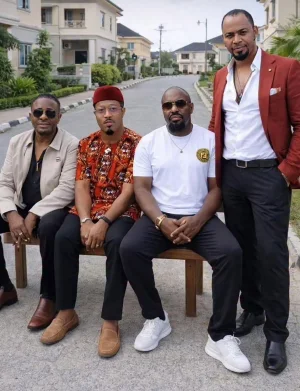 Emeka Ike Asks 'Who Should Stand for Ramsey to Sit?' in AI Photo With Jim Iyke, Mike Ezuruonye