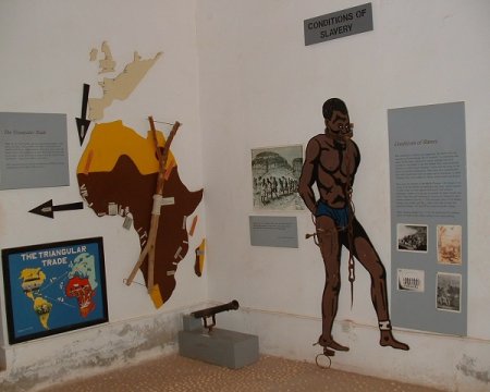 9dfcd5e558dfa04aaf37f137a1d9d3e5Interior view of slave trade museum in Juffureh.JPG